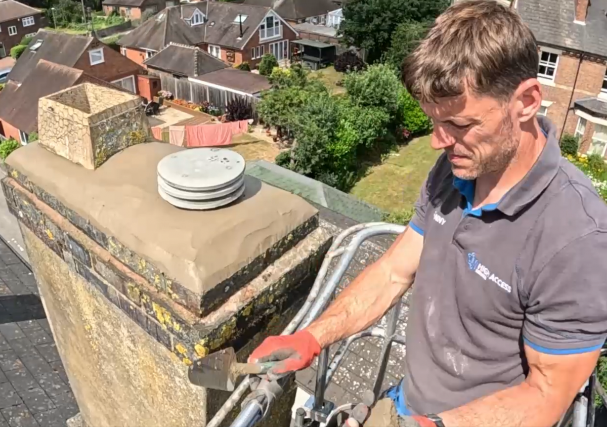 Installing a new chimney flauncing in Radcliffe on trent, Nottingham